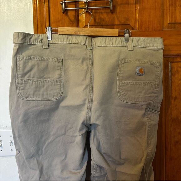Carhartt Relaxed Fit Khaki 5 Pocket Rugged Flex canvas Pants Men 46x30 cotton - Picture 5 of 10